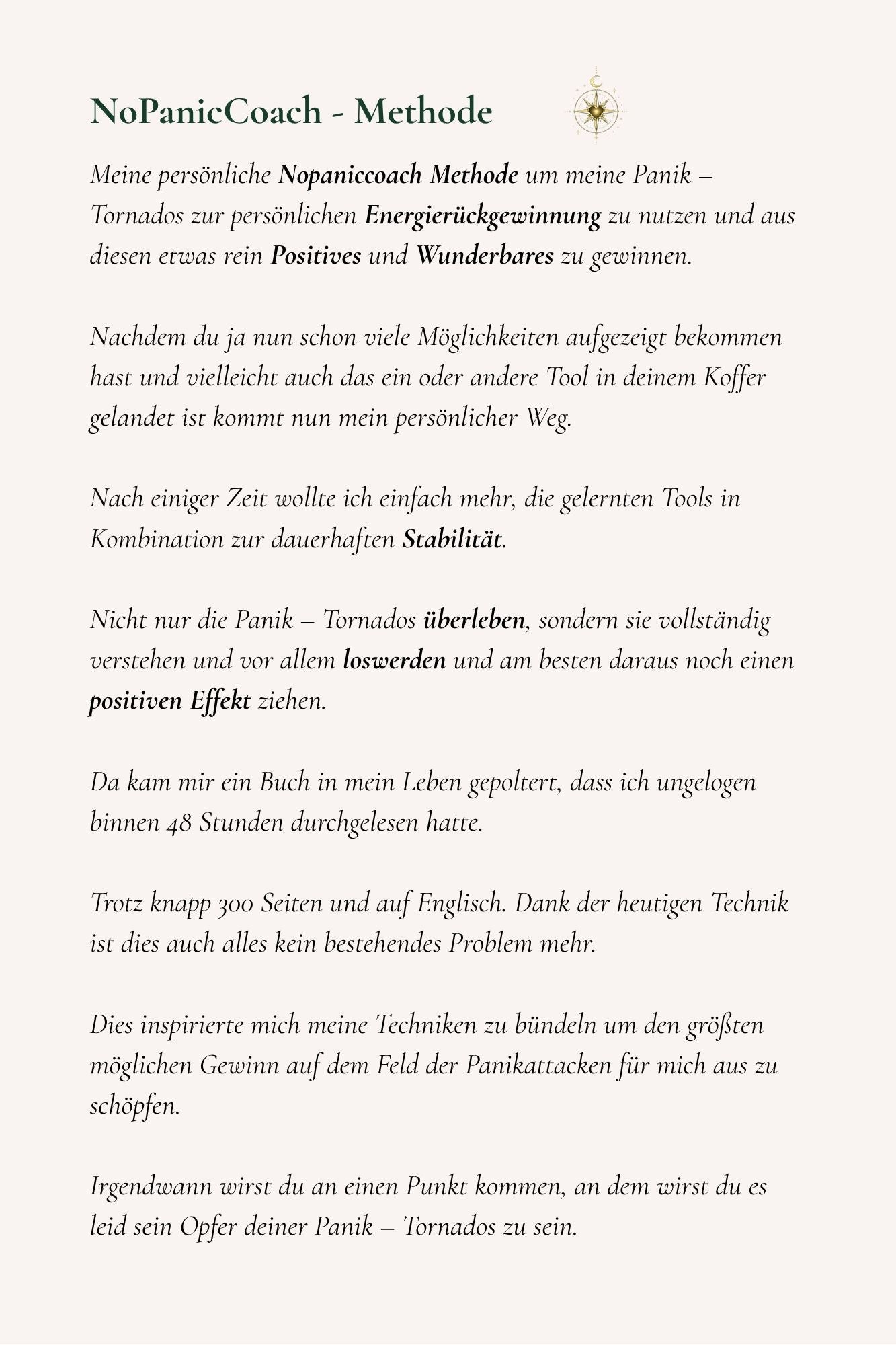 NoPanicCoach Arbeitsbuch Kompakt – Deutsche Version